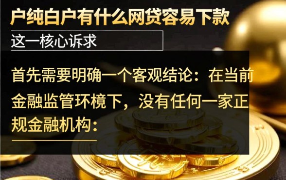 黑户纯白户有什么网贷容易下款，黑户能下款的网贷吗？