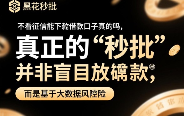 2026黑花了秒批的借款口子是真的吗，不看征信能下款吗