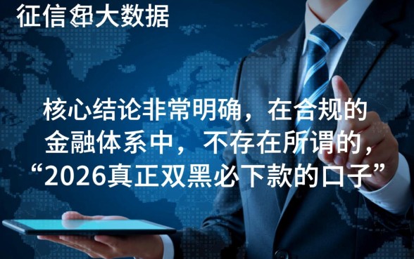 2026真正双黑必下款的口子有哪些？真的能下款吗？