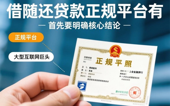 随借随还的贷款正规平台有哪些,哪个好通过率高下款快