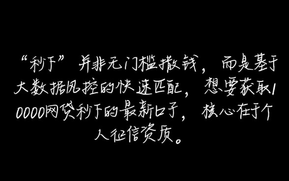 10000网贷秒下的最新口子是真的吗，哪里有靠谱的口子