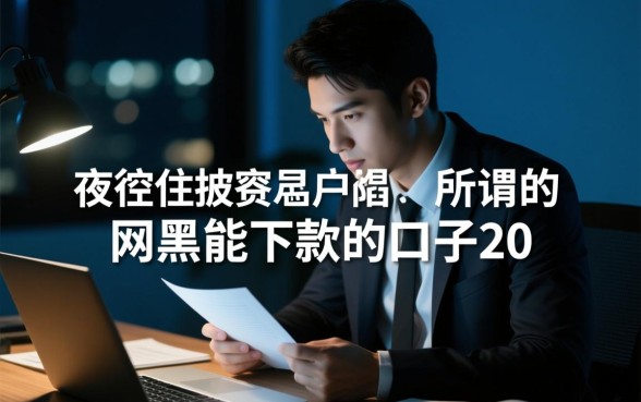 网黑能下款的口子2026夜间是真的吗，怎么申请秒下款