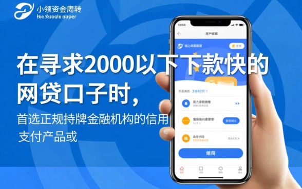 2000以下下款快的网贷口子有哪些？哪个容易秒批？