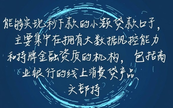 小额贷秒下款的贷款口子有什么