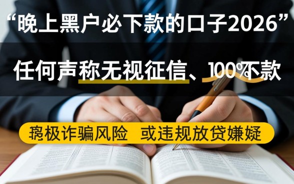 晚上黑户必下款的口子2026有哪些，真的能下款吗？