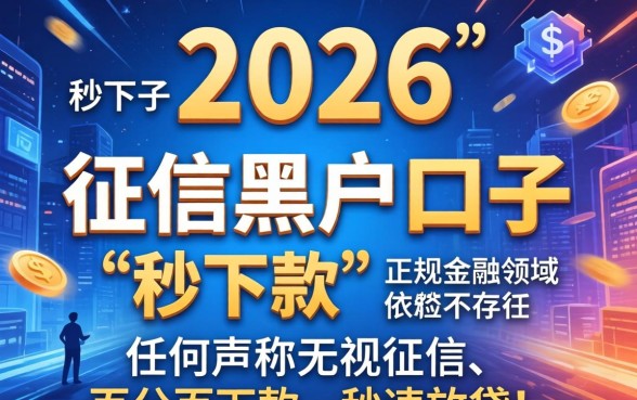 2026网贷黑户秒下款的口子有哪些，真的能秒下款吗？