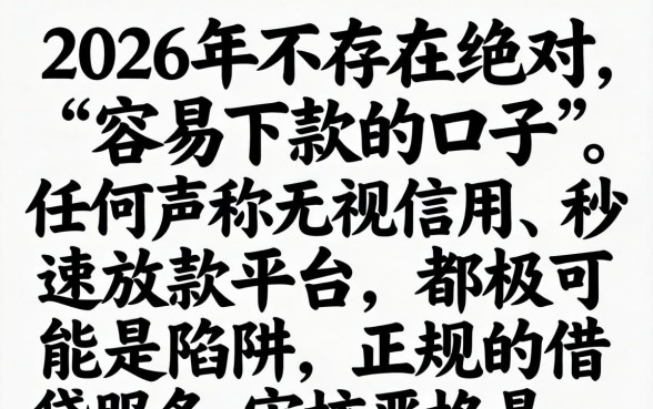 2026年有哪些容易下款的贷款口子？2026容易下款的口子有哪些推荐？