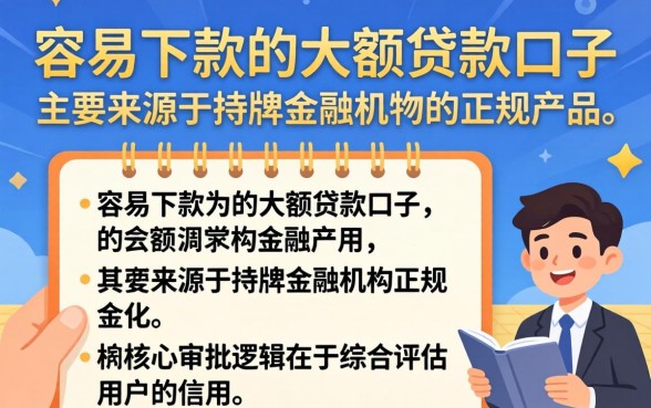 容易下款的大额贷款口子有哪些？大额贷款哪个平台好申请通过率高