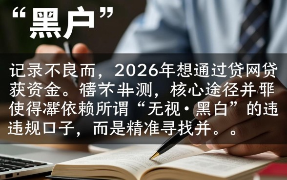 2026黑户网贷能下款的口子有哪些？黑户网贷秒下款平台推荐