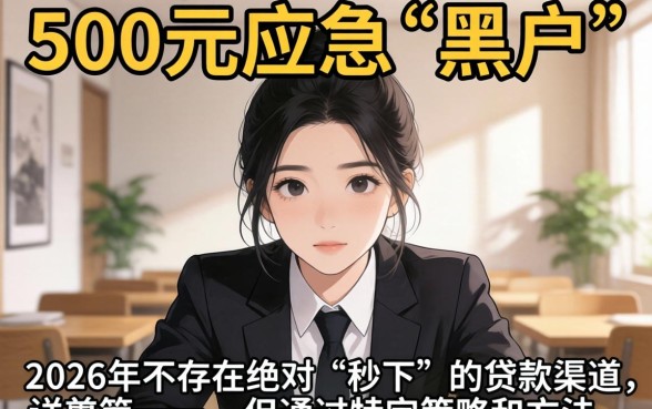 2026黑户秒下500的口子靠谱吗？黑户秒下500的口子真实存在吗