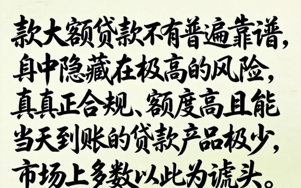 当天下款的大额贷款真的靠谱吗，大额贷款当天放款安全吗