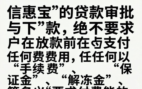 信惠宝下款必须先付费吗？信惠宝贷款需要先交钱才能下款吗