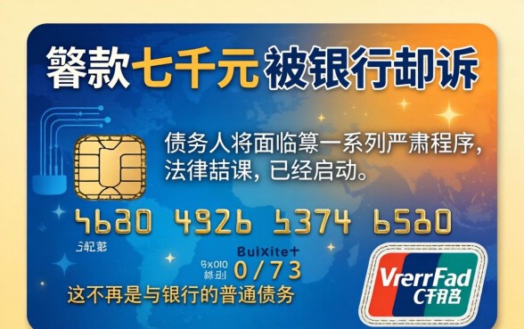 信用卡欠七千被起诉会怎么样，信用卡欠款七千被起诉有什么后果