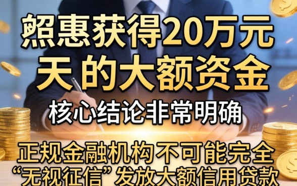 200000无视征信贷款是真的吗，哪里有不看征信的贷款口子