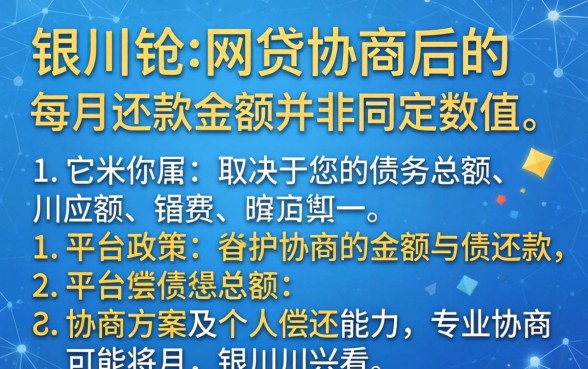 银川市网贷协商多少钱一个月，网贷协商月费用标准详解