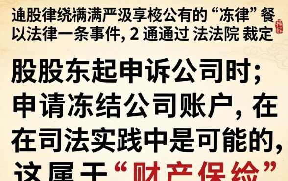 股东起诉公司能冻结账户吗？股东起诉公司账户冻结条件及法律后果