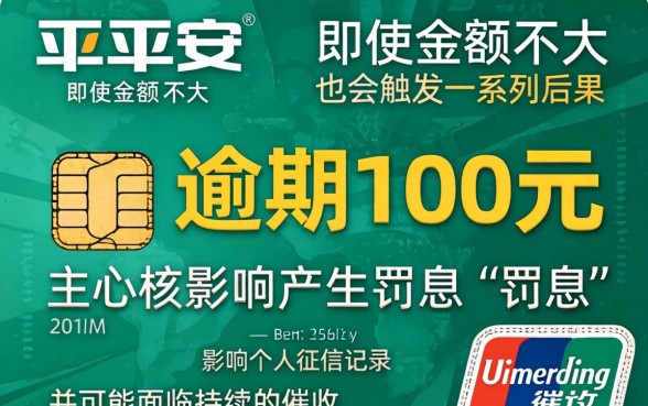 平安信用卡逾期100会怎样，平安信用卡逾期100元后果严重吗