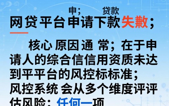 为什么网贷申请总被拒？网贷下款失败原因全解析