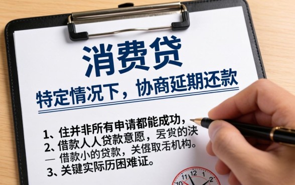 消费贷逾期如何协商延期还款？消费贷延期还款条件与流程详解