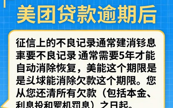 美团贷款逾期上征信多久恢复？逾期记录消除时间与征信修复全解析
