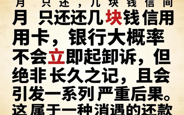 每月还几块信用卡不会起诉吧，信用卡逾期每月还几十块会被起诉吗