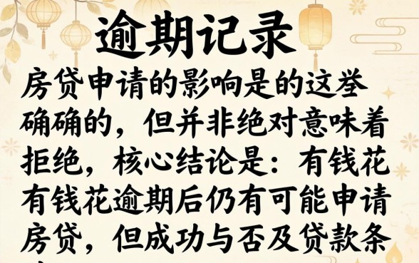 有钱花逾期后还能申请房贷不？逾期记录对房贷申请影响解析