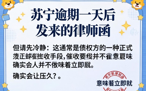 苏宁逾期一天发律师函怎么办，逾期一天收到律师函怎么处理