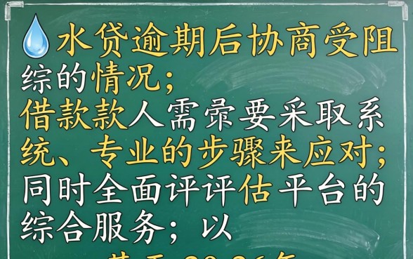 滴水贷逾期不给协商了怎么办，滴水贷逾期无法协商还款该如何处理