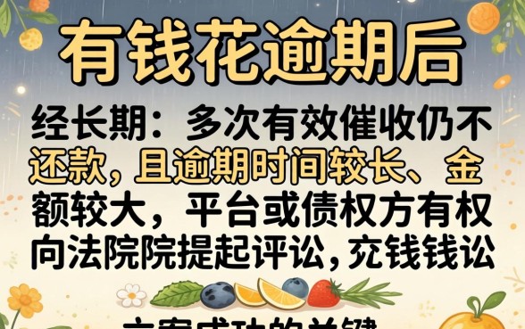 有钱花逾期多久会被起诉立案？逾期立案成功需要多长时间