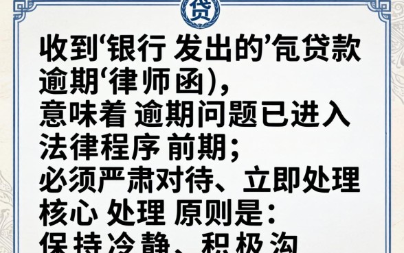 银行贷款逾期收到律师函怎么办？逾期律师函处理步骤详解