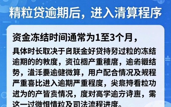 微粒贷逾期资金冻结多久能解冻？微粒贷逾期被冻结资金怎么办，逾期清算冻结时间要多久