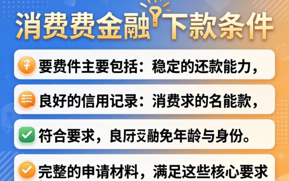 马上消费金融下款条件有哪些？马上金融贷款需要什么要求才能通过审批