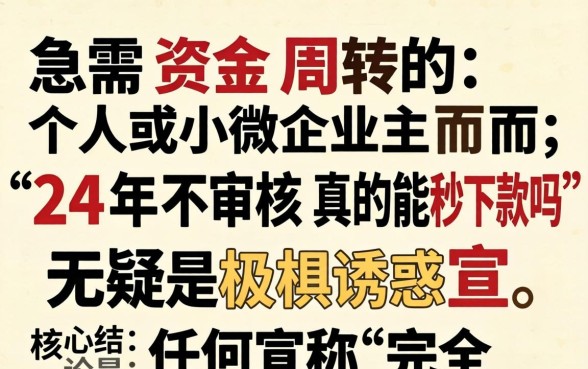24年不审核真的能秒下款吗？揭秘秒下款真相与避坑指南