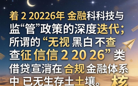 2026无视黑白不查征信是真的吗，哪里有申请入口？