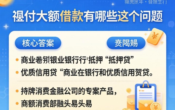 容易通过的大额借款有哪些，哪里可以申请额度高的大额借款？