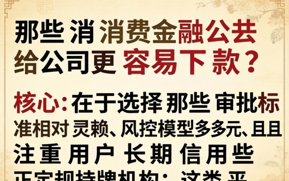 疑问句，哪些消费金融公司更容易下款？，长尾疑问词，2026年哪些消费金融公司容易通过审核下款快