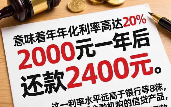 借2000一年还2400利息高吗，借2000一年还2400算高利贷吗
