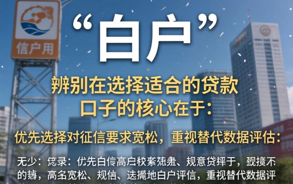 如何辨别适合白户的贷款口子？长尾疑问词，白户贷款口子有哪些靠谱平台