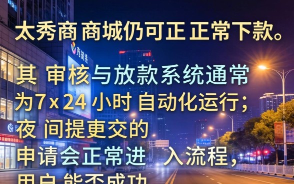 太秀商城晚上能下款吗？夜间贷款审批时间与额度详解