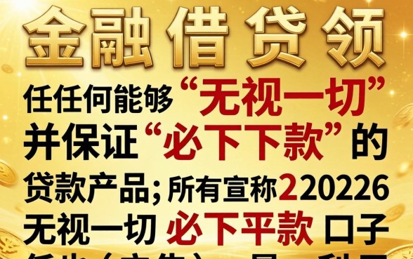 2026无视一切必下款口子是真的吗？2026年无视征信必下款贷款平台有哪些？