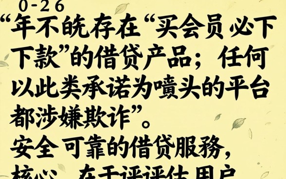 2026年哪些会员口子必下款？2026必下款会员贷款口子推荐