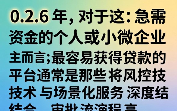 2026年哪个平台最容易贷款？2026年最容易下款的贷款平台