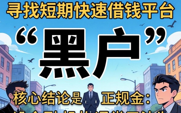 黑户短期快速借钱平台有哪些？黑户如何快速借到5000元
