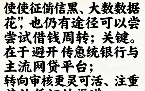 征信黑大数据花哪里还能借钱？征信黑大数据花还能借到钱吗？