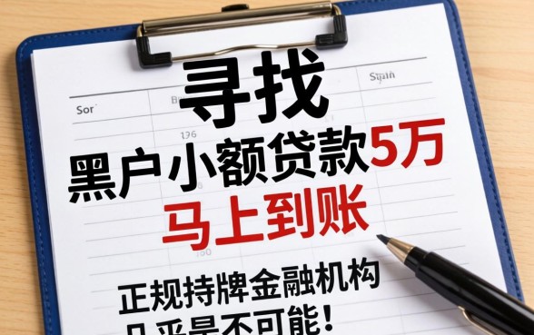 黑户小额贷款5万马上到账是真的吗？哪里有黑户秒下款口子？