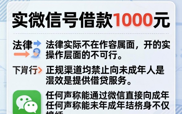 未成年微信号借款1000元合法吗？未成年微信号借款1000元怎么借，未成年微信号借款1000元平台